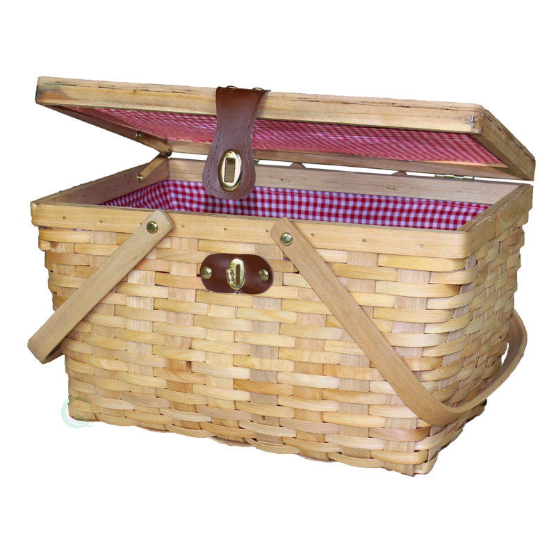 Freeport Park Lined Wood Picnic Basket & Reviews Wayfair